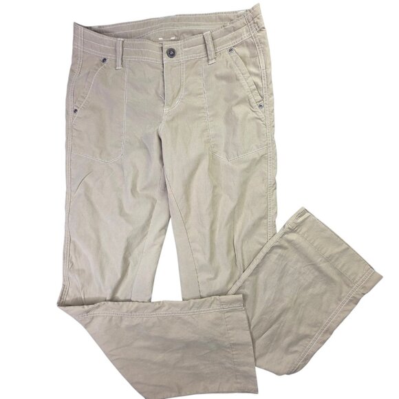 Kuhl Pants Womens 8 Regular Khaki Straight Leg Hiking Outdoor Stretch Athleisure - Picture 1 of 15